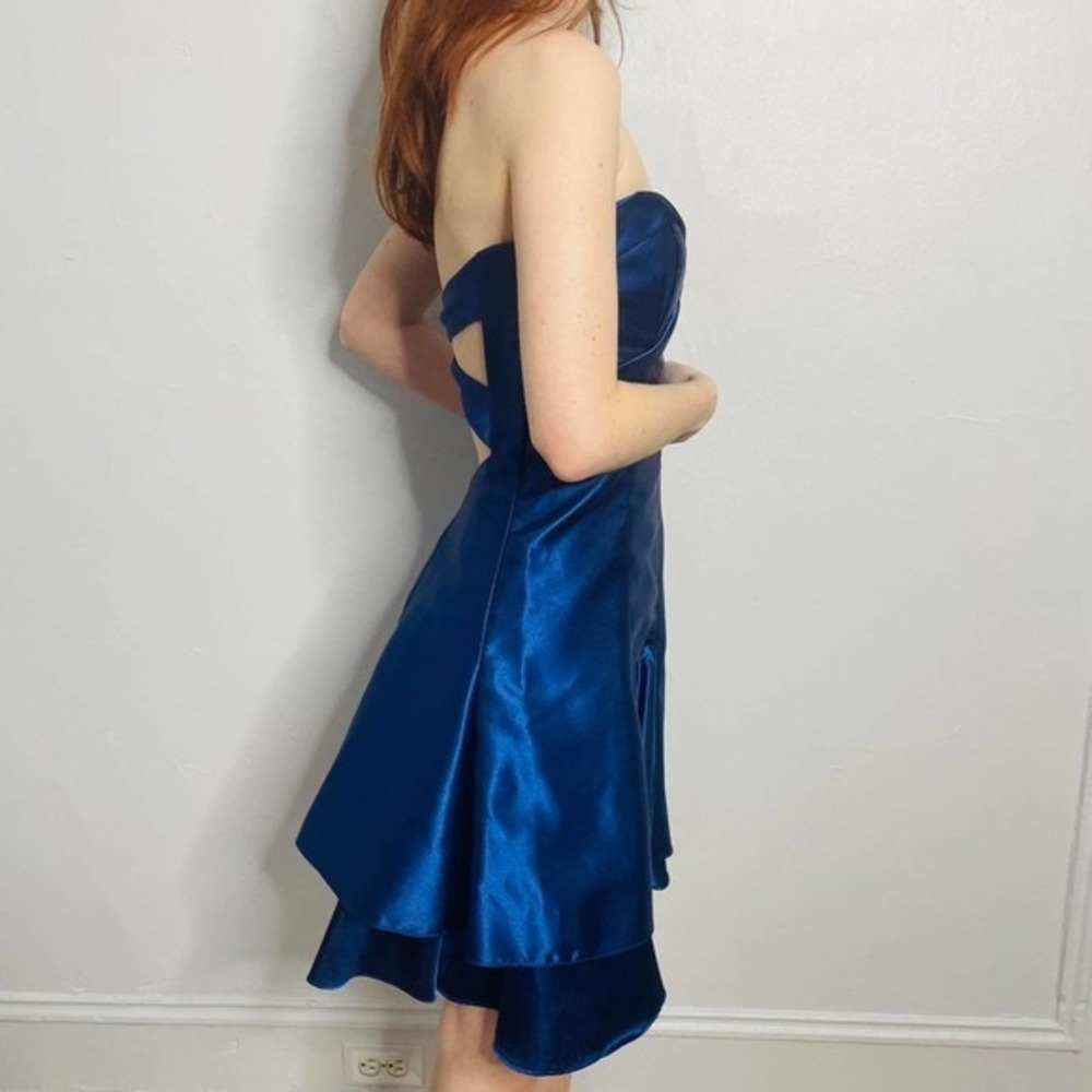 Gunne Sax Blue Strapless Vintage party‎ dress - Picture 3 of 4